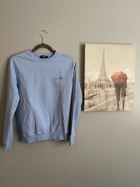 A.P.C. Item 001 Rue Madame Pale Blue Crewneck Sweatshirt